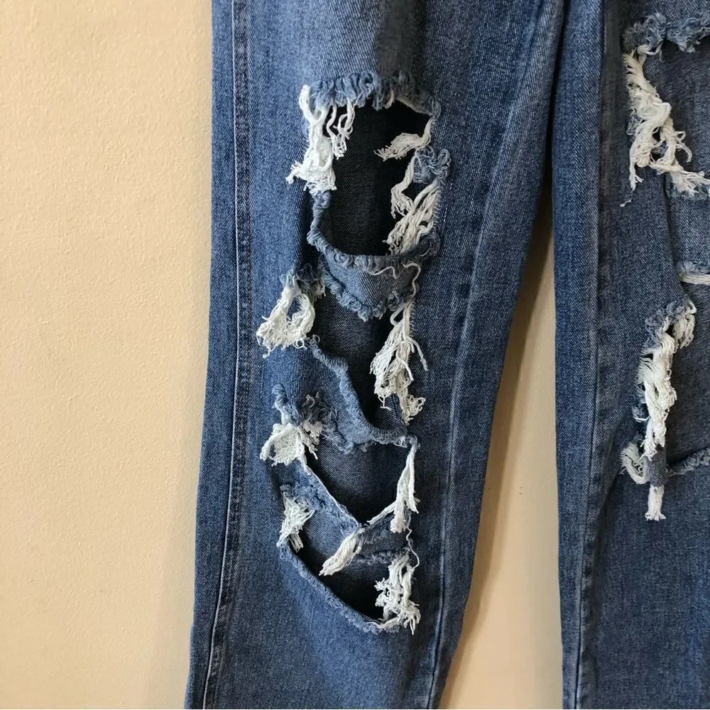 Pacsun High Waisted Distressed Wide Leg Jeans